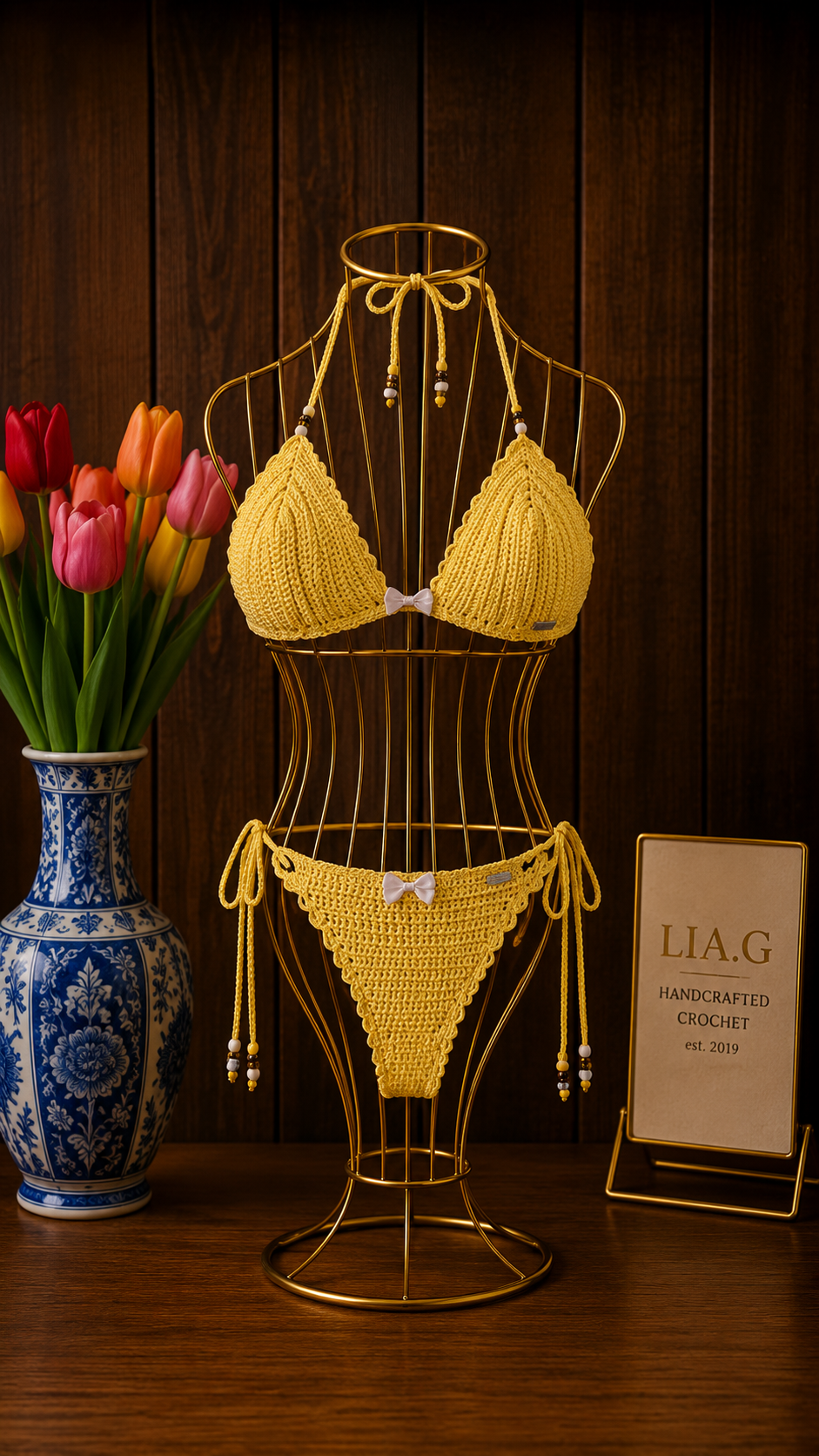 Bikini Lemon crochet artesanal LIA.G
