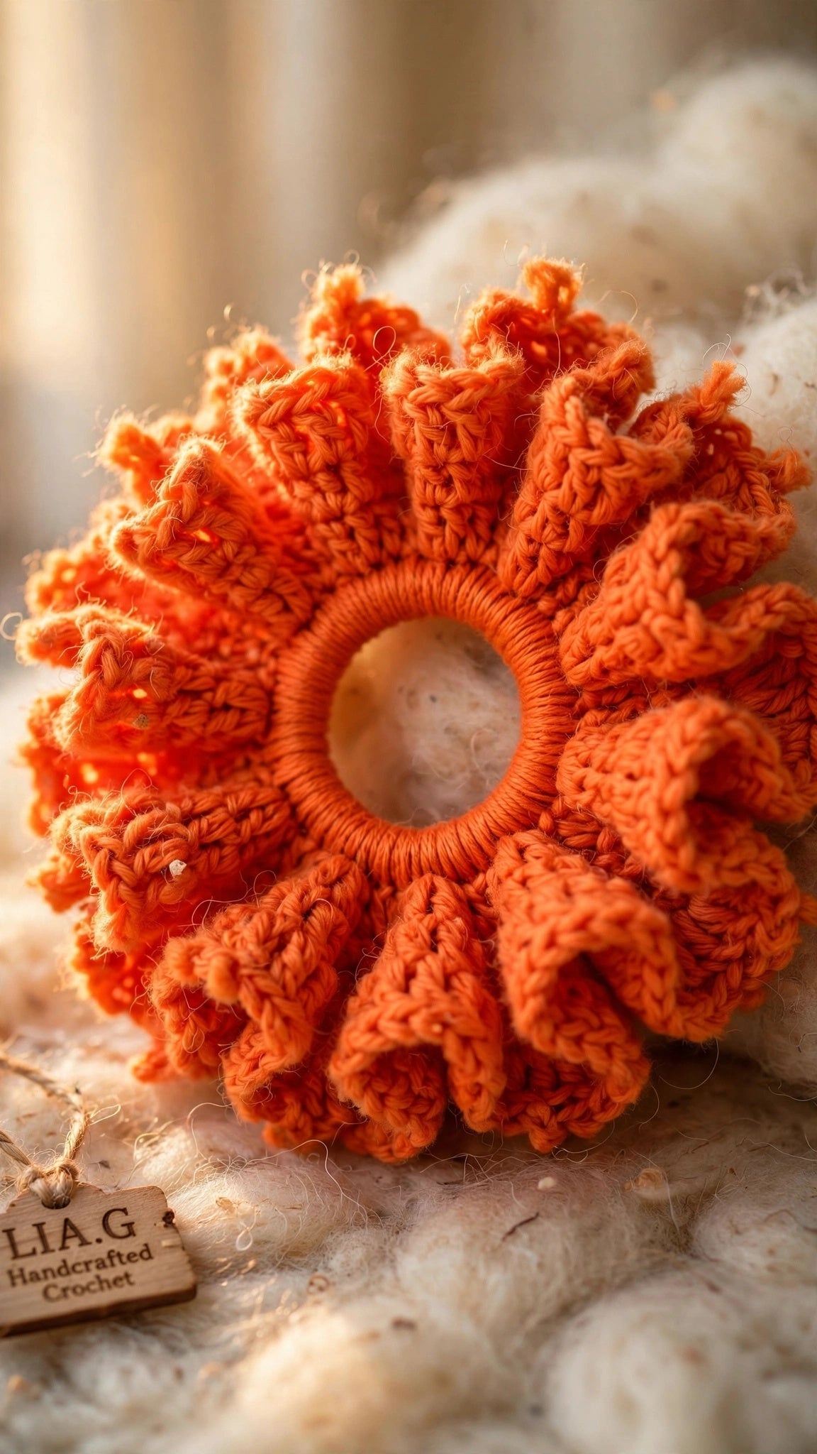 Coletero Tangerine crochet artesanal LIA.G