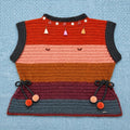 Blusa artesanal crochet Ocaso multicolor sin mangas vista completa